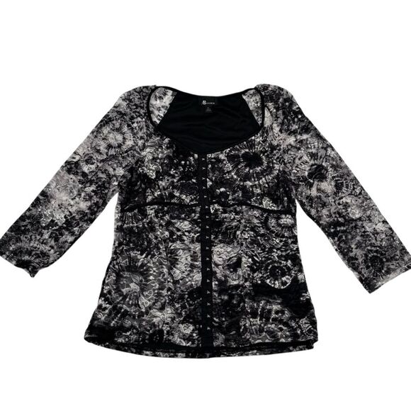 AB Studios Y2K Vintage Mesh Lace Hook & Eye Corset Closure Babydoll Top Sz. XL - Picture 9 of 11